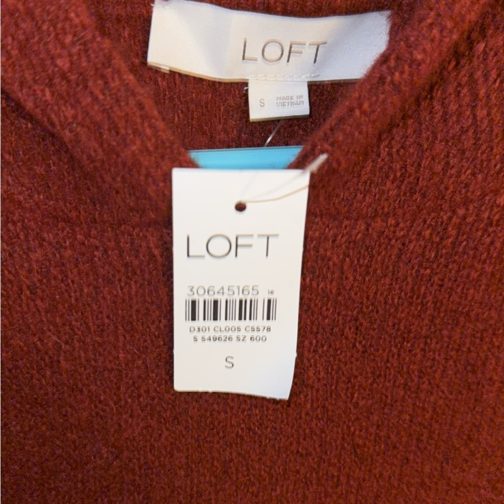 LOFT Women's V-Neck Sweater in Rich Rust